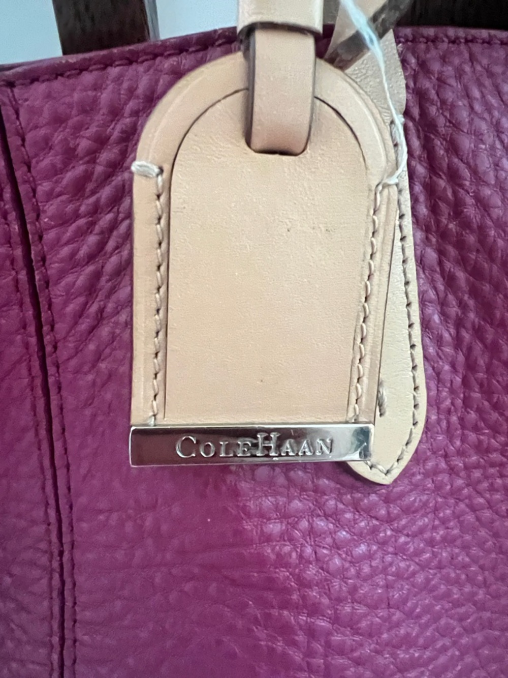 Cole Haan Pebbled Leather Shoulder Bag in Berry - Picture 2 of 11